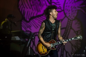 J Bowman on stage at Byron Bay Bluesfest 2014.
