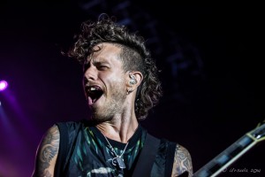 J Bowman on stage at Byron Bay Bluesfest 2014.