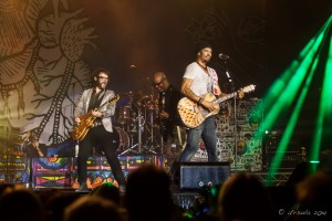 Henry Wagons and Michael Franti on stage at Byron Bay Bluesfest 2014.