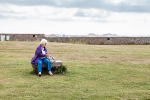 Woman on a bench, Elizabeth Castle, Jersey