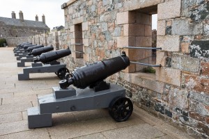 Cannons inside Elizabeth Castle Jersey