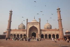 Jama Masjid from the courtyard, Old Delhi