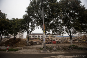Rubble in building lots on the streets of Jinjiang, Fujian China