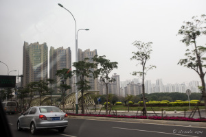 View of Highrises from the highway across the Jin River, Quanzhou, Fujian China