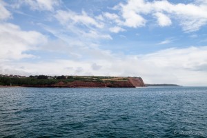 Landscape: Orcombe Point under a blue sky, Exmouth, UK