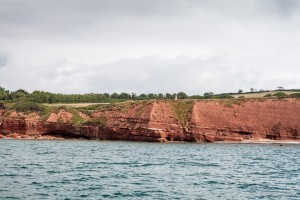 Geoneedle on Orcombe Point, seen from the water, Exmouth, UK