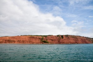 Sandy Bay from the water, Jurassic Coast, Exmouth, UK