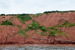 Red cliffs of the eastern Jurassic Coast, Exmouth, UK