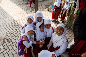 Sumatran School Girl, Crocodile Farm, Asam Kumbang, North Sumatra, Indonesia