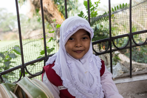 Sumatran School Girl, Crocodile Farm, Asam Kumbang, North Sumatra, Indonesia