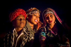 Portrait: Family of Kalbelia Dancers, Manvar Desert Camp, Dechu, India