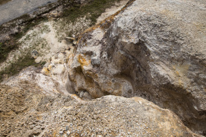 Rocky cliffs and gullies, Mount Sibayak, North Sumatra, Indonesia