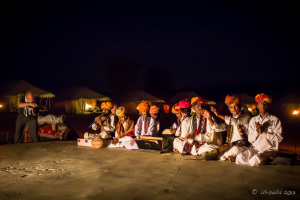 Rajasthani gypsy musicians, Manvar Desert Camp, Dechu, India