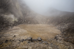 Rock designs in the Caldera, Mount Sibayak, North Sumatra, Indonesia