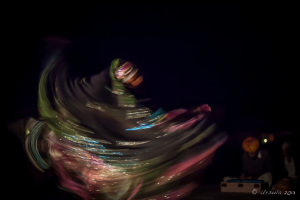 Abstract: Kalbelia Dancers in motion, Manvar Desert Camp, Dechu, India