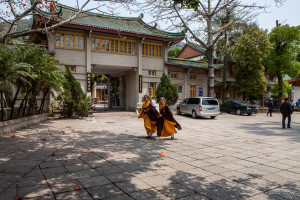 Chinese Buddhist monks, Nan Putuo Temple, Xiamen, Fujian Province, China
