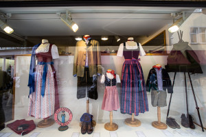Traditional Bavarian Clothing in a shopfront, Regensburg Germany