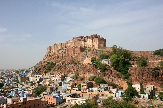 View of Mehrangarh Fort on the hill, Jodhpur India
