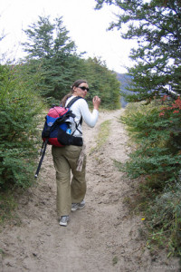 Young woman on a walking track,