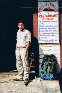 Young Nepalese Man, Birethanti, the Annapurnas, Nepal