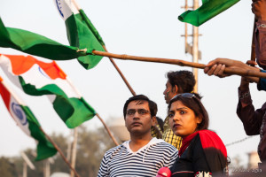 Indiana couple watching, Attari-Wagah Border, Amritsar Punjab India