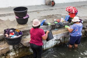 Women doing Laundry, Tiga Raja harbour, North Sumatra