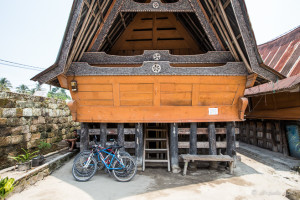 Bicycles in front of a Toba Batak home, Ambarita Village, Samosir Island, North Sumatra