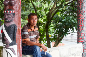 Local Batak Man at Makam Raja Sidabutar, Samosir Island, North Sumatra