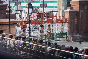 Indian female soldiers at the Gate, Attari-Wagah Border, Amritsar Punjab India