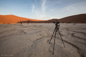 Tripod in Deadvlei, Namib-Naukluft Park, Namibia