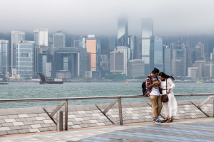 Young Couple on Victoria Harbour, Hong Kong
