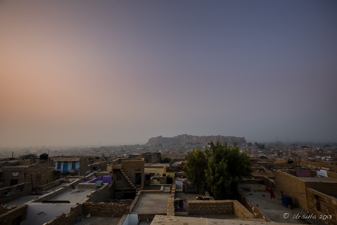 Jaisalmer Fort from an early morning rooftop, Jaisalmer India