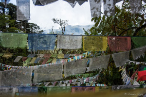 Pray flags over the Mountains, Dochu La Chorten, Bhutan