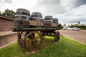 Barrels in a Hunter Beer Co cart, Potters Hotel Brewery Resort, Nulkaba AU