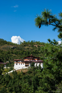 Semtokha Dzong on a Mountainside, Thimphu River, Bhutan
