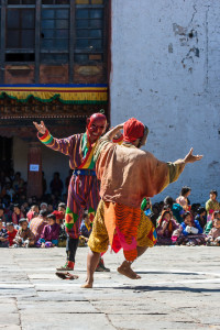 Atsara the dancing, Wangduephodrang Dzongkhag Dzong, Central Bhutan.