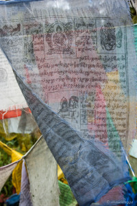 Faded blue prayer flag, Dochu La Chorten, Bhutan