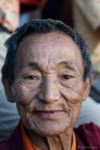 Old Bhutanese man, Wangduephodrang Dzongkhag Dzong, Central Bhutan.