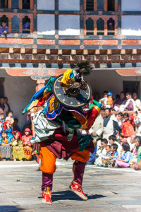 Black Hat Dancer, Wangduephodrang Dzongkhag Dzong, Central Bhutan.
