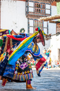 Black Hat Dancers, Wangduephodrang Dzongkhag Dzong, Central Bhutan.