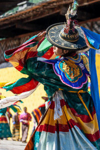 Black Hat Dancers, Wangduephodrang Dzongkhag Dzong, Central Bhutan.
