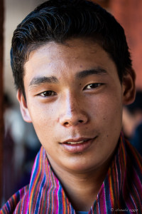 Handsome Bhutanese youth, Wangduephodrang Dzongkhag Dzong, Central Bhutan.