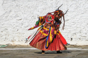 Tsholing dancer, Wangduephodrang Dzongkhag Dzong, Central Bhutan.