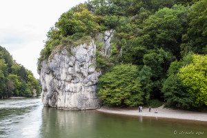 People on a beach in Danube Gorge, Bavaria