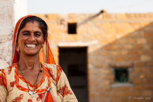 Portrait of a smiling Rajasthani Woman, Khuri Village