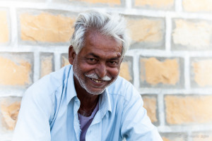 Portrait: Rajasthani man with white hair, Khuri Village