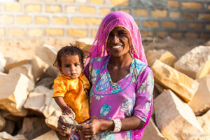 Portrait: Rajasthani Woman and Child, Khuri Village