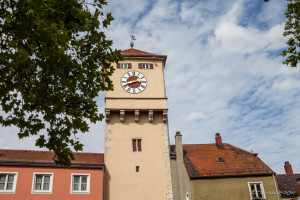 Clock Tower, Downtown Kelheim, Germany