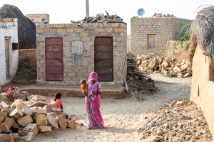 Rajasthani Woman and Children, Khuri Village