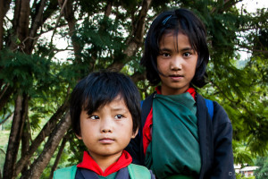 Bhutanese School Girls, Punakha Dzong, Bhutan